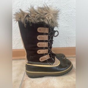 Sorel JOAN OF ARCTIC™ Women's Waterproof Boot, Faux Fur, Brown, Black; size 10